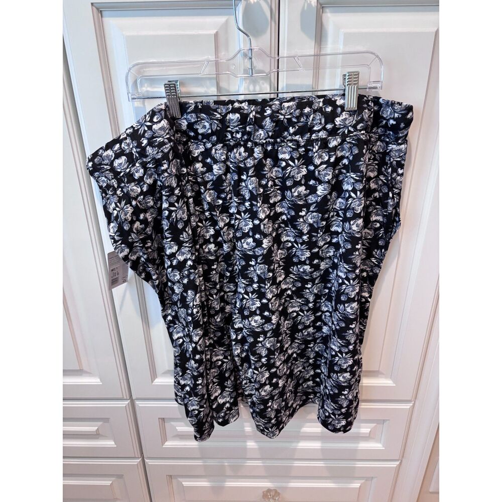 Jockey Women's Floral Cotton Lounge Shorts NWT Black White‎ Drawstring Size 3X